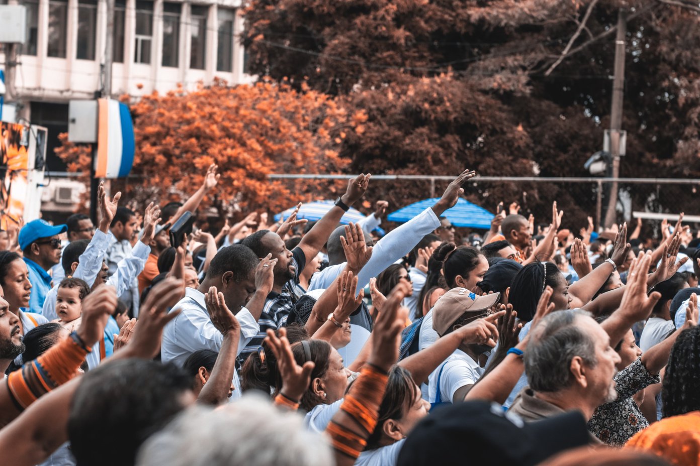 People Gathering in a Street